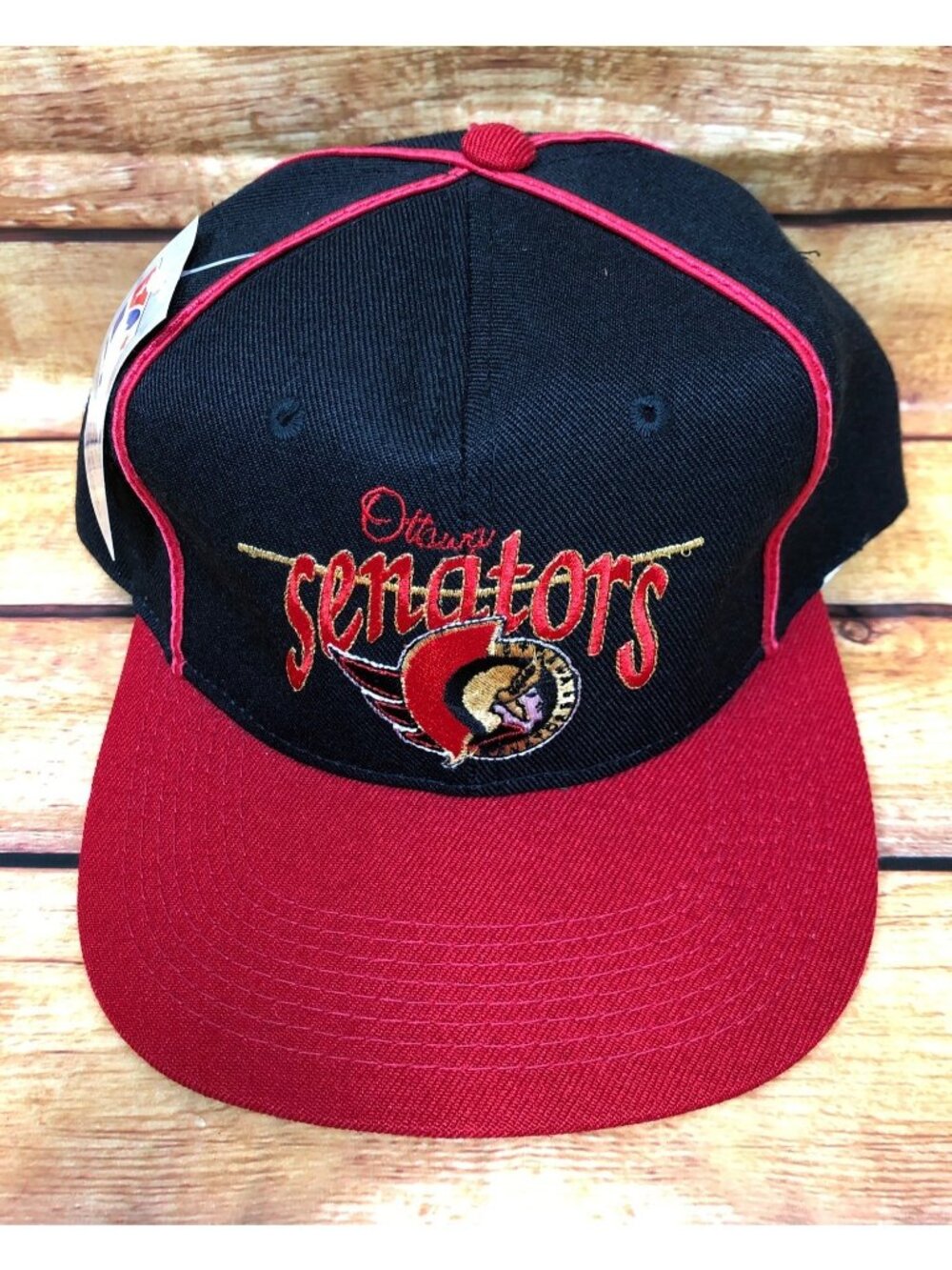 NWT NOS Vintage Ottawa Senators NHL Script Snapback Hat Cap The Game (a65)
